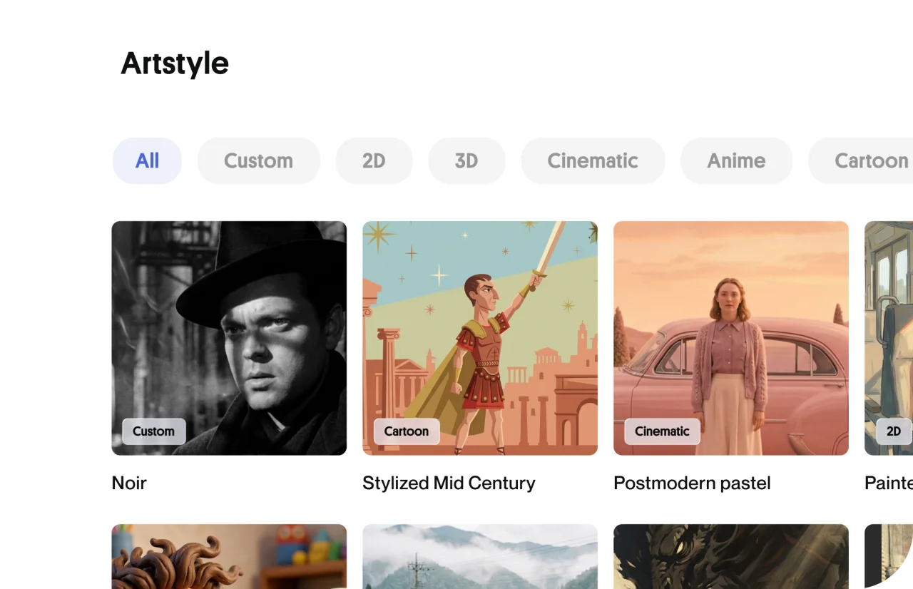Art style and visual DNA selector