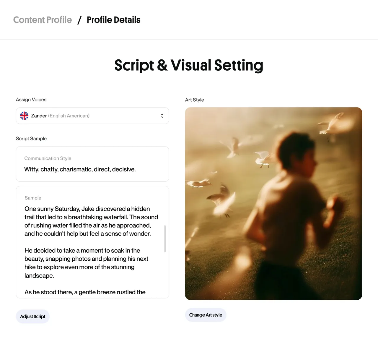 Content profile details