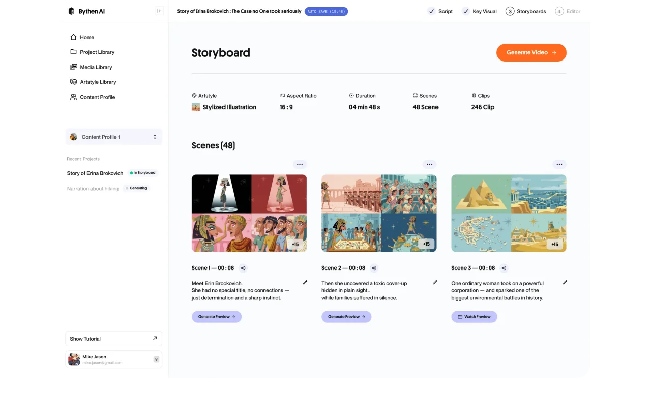 Uploading an image at the Storyboard stage